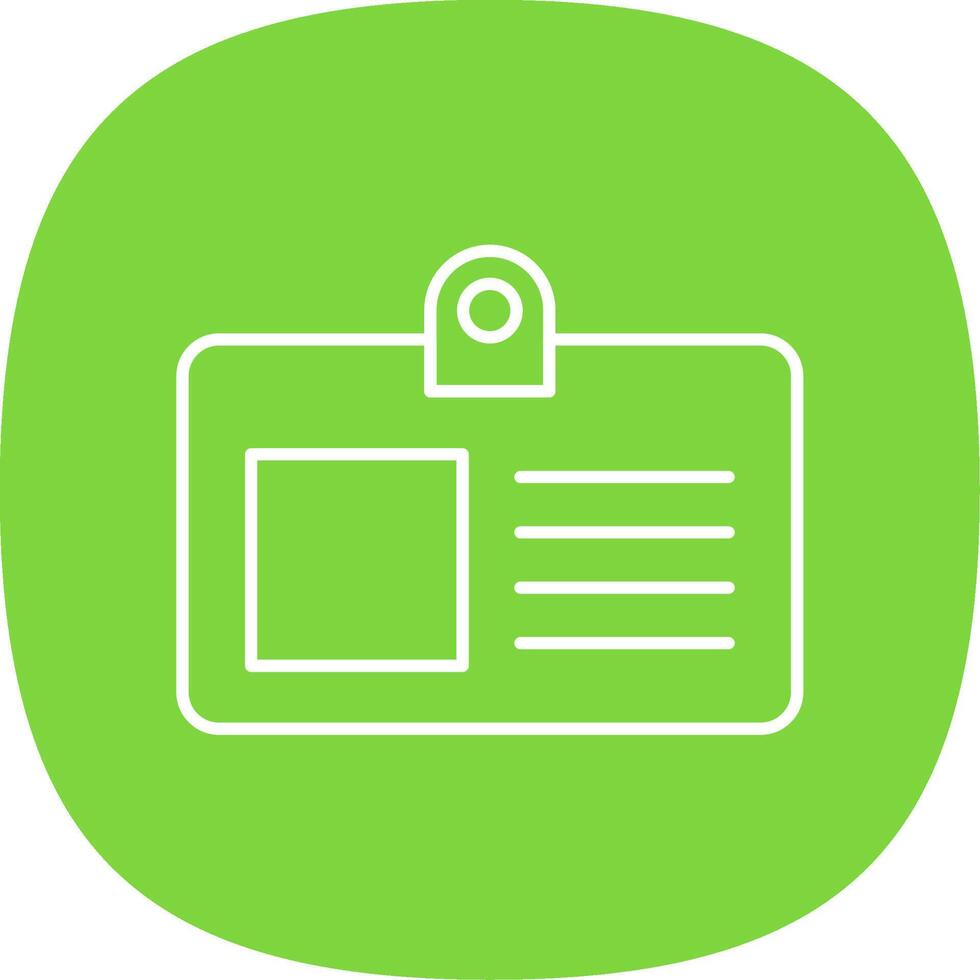 Id Card Line Curve Icon vector
