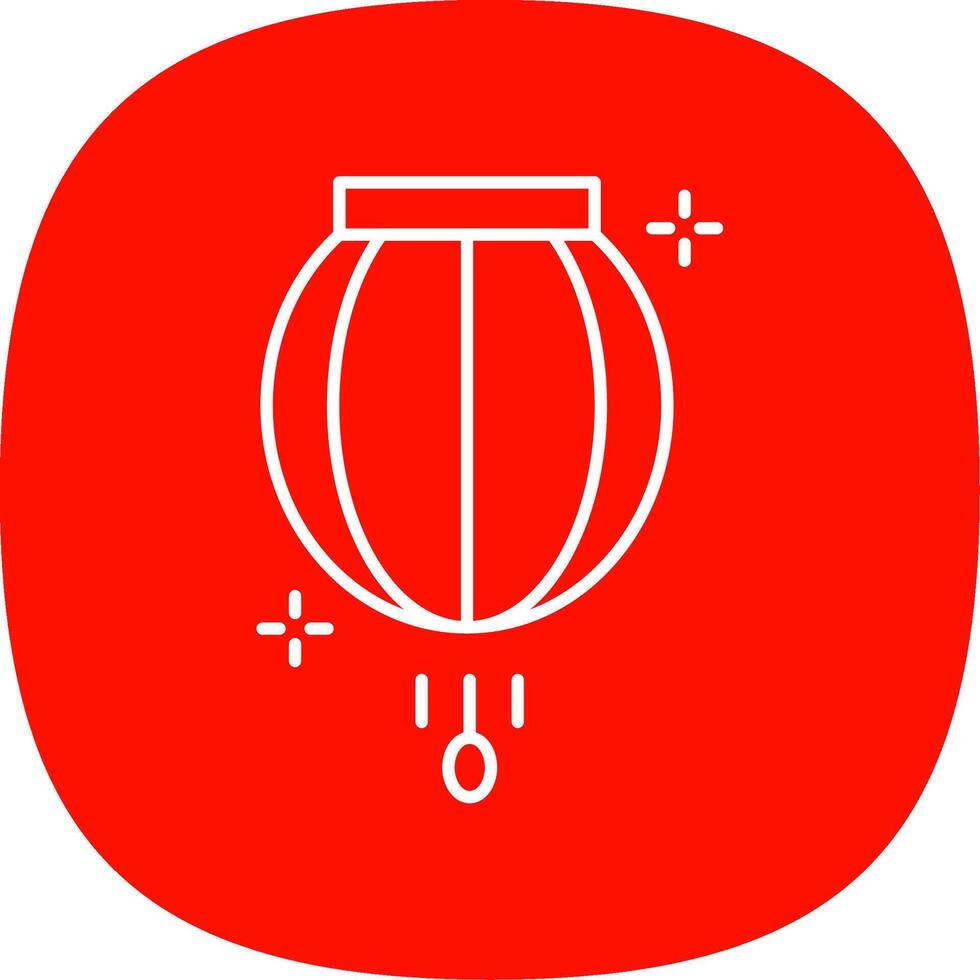 Lantern Line Curve Icon vector