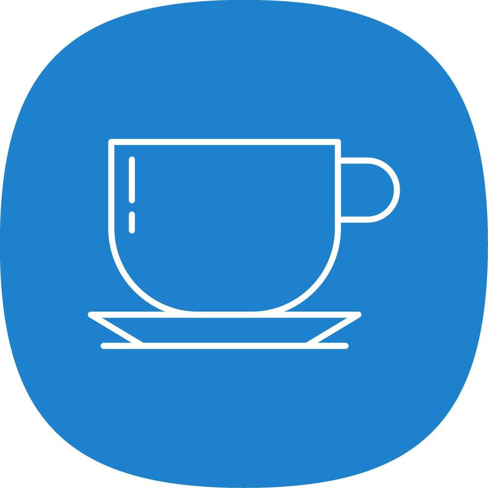 Coffee Cup Line Curve Icon vector