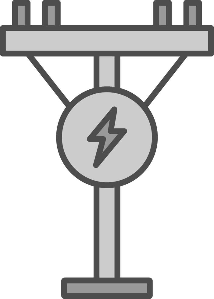 Electric Pole Fillay Icon vector