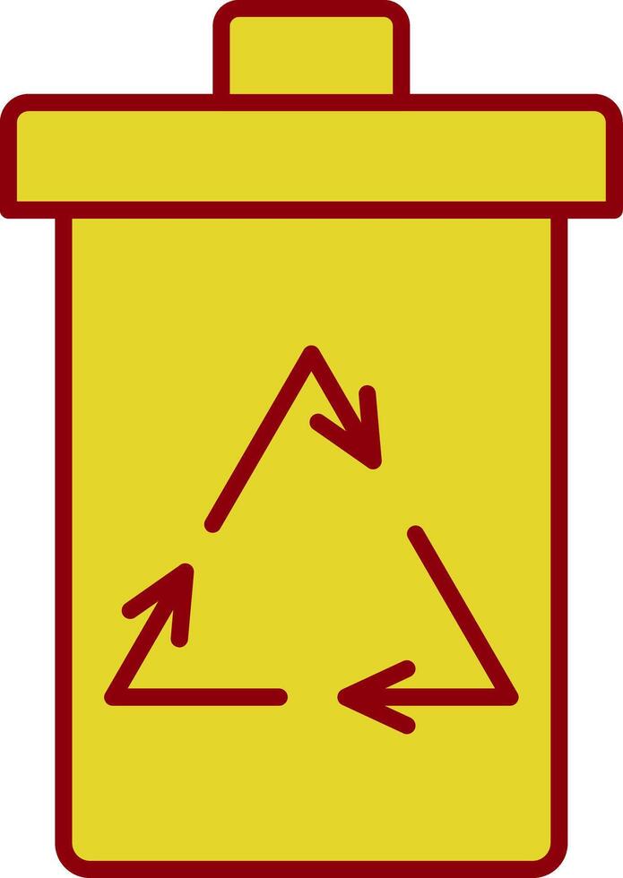 Recycle Bin Line Two Color Icon vector