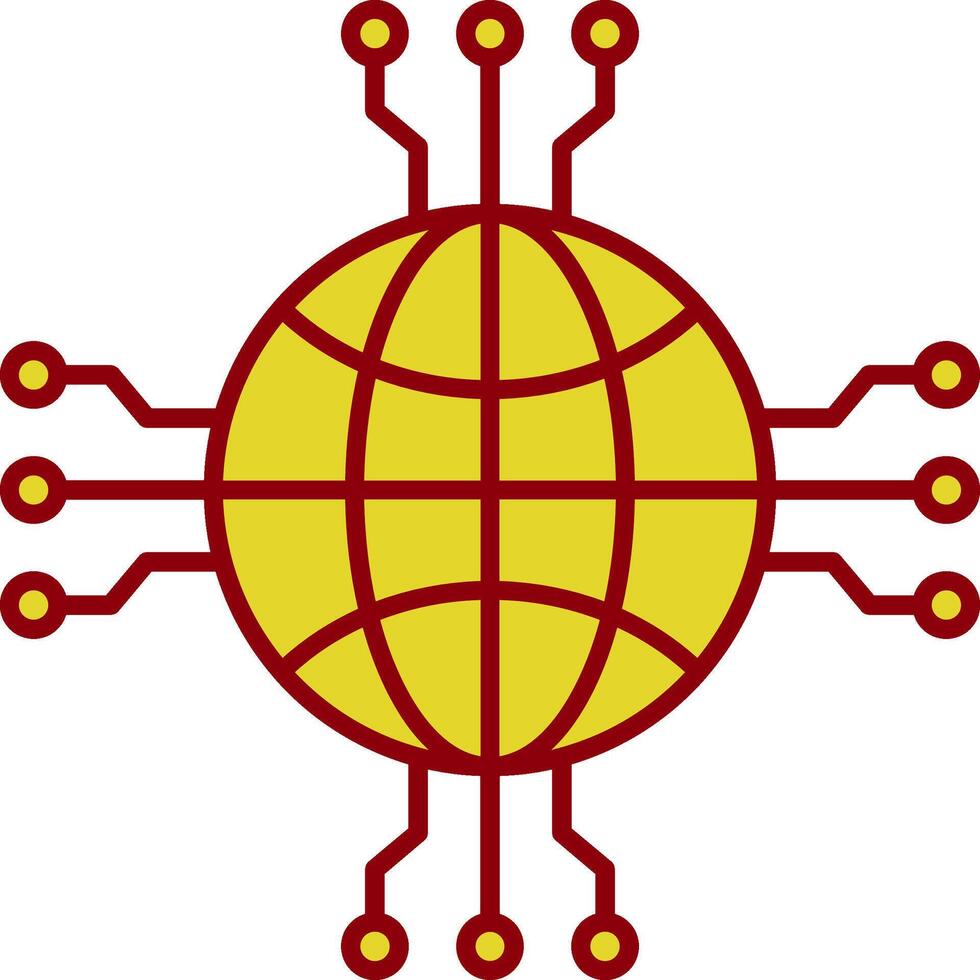 Network Line Two Color Icon vector