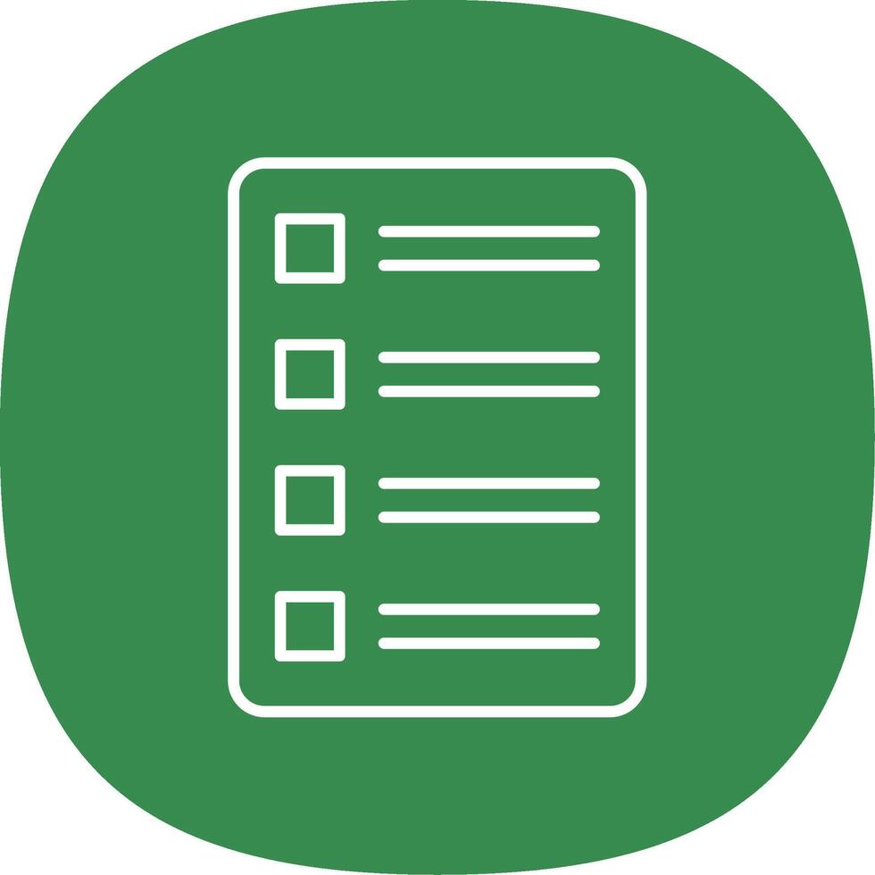Task List Line Curve Icon vector