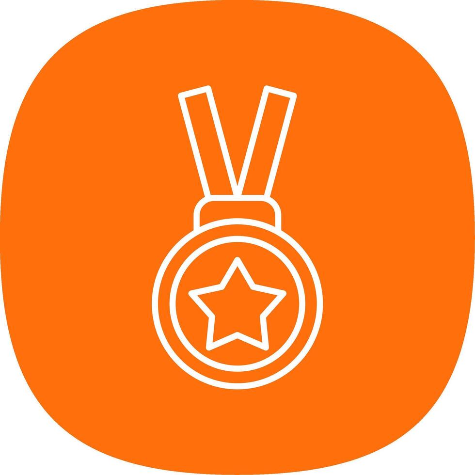 Gold Medal Line Curve Icon vector