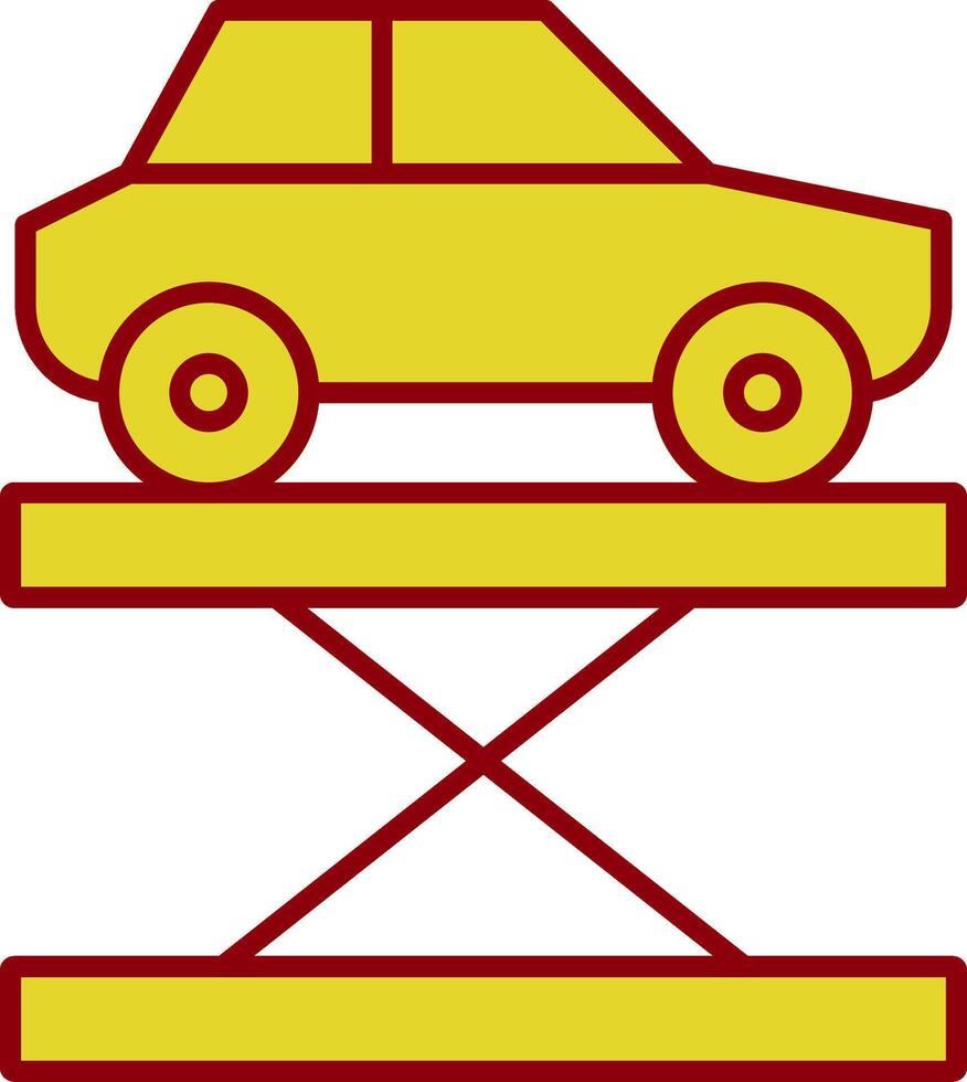 Car Lift Line Two Color Icon vector