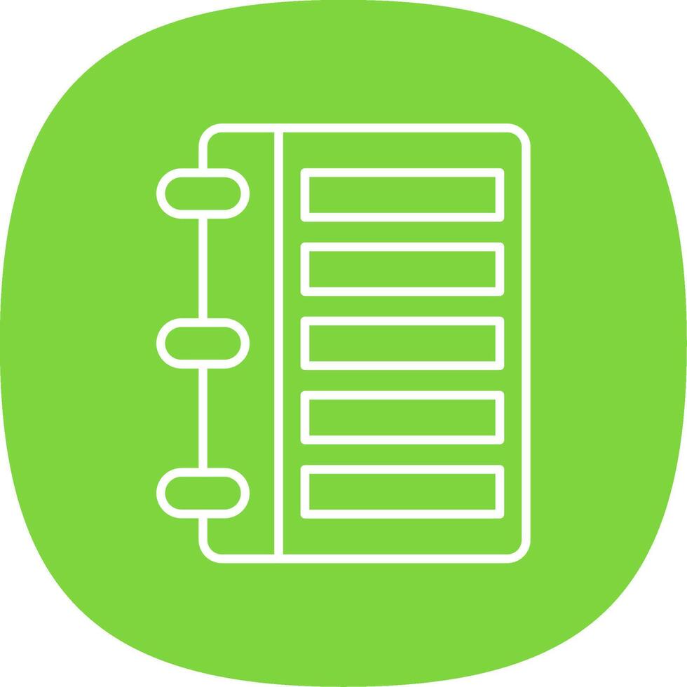Diary Line Curve Icon vector