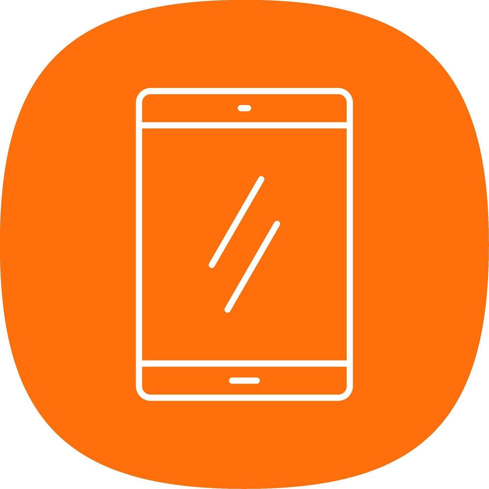 Mobile Line Curve Icon vector