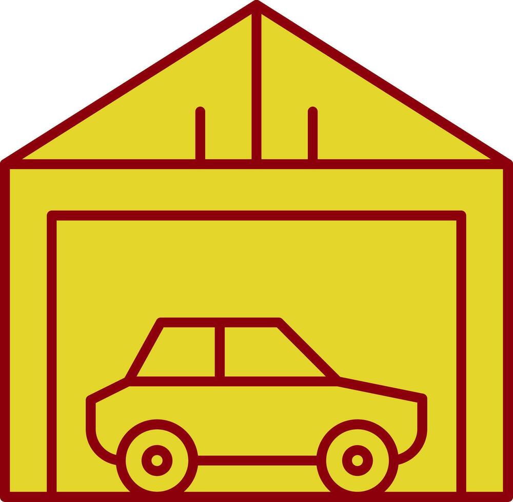 icono de dos colores de la línea de garaje vector
