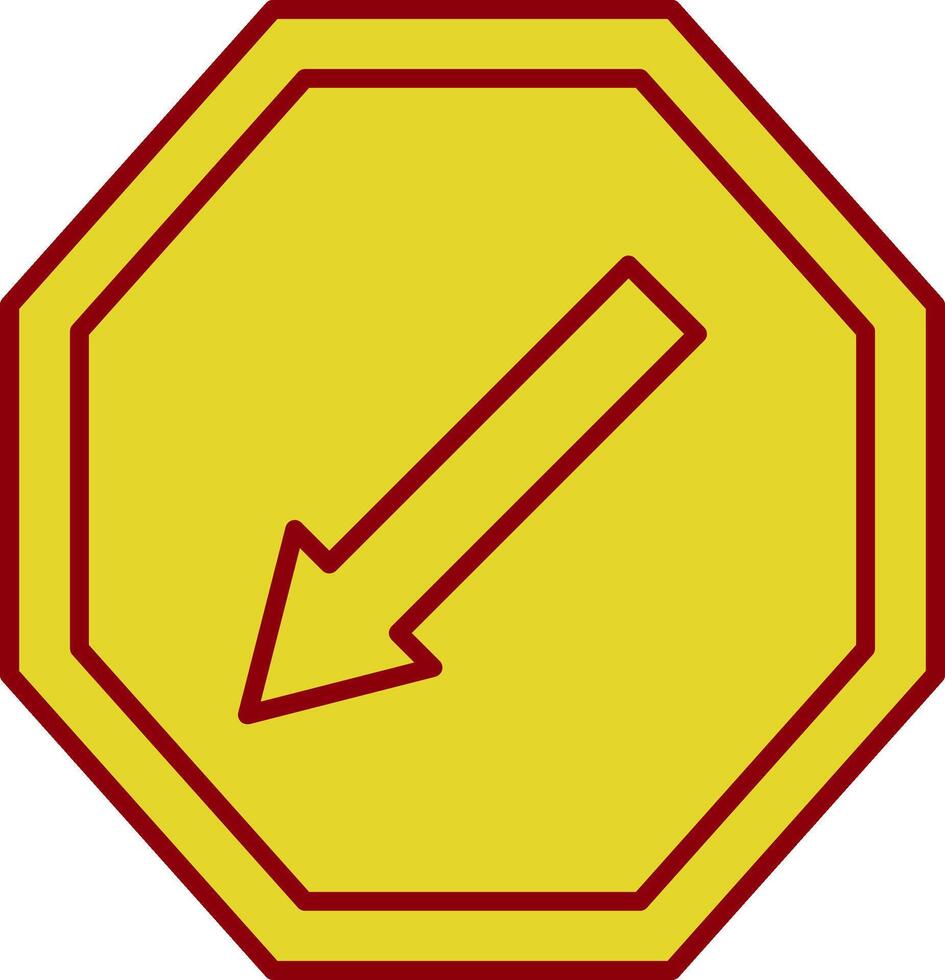 Keep Left Line Two Color Icon vector