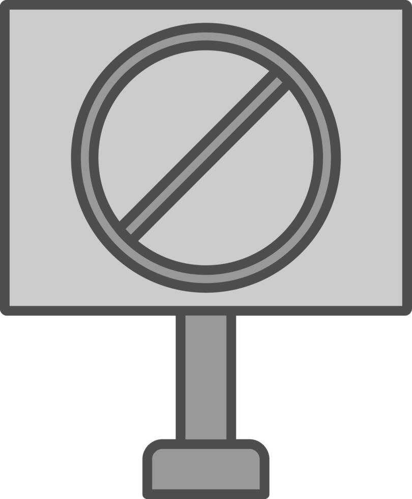 Forbidden Sign Line Two Color Icon vector