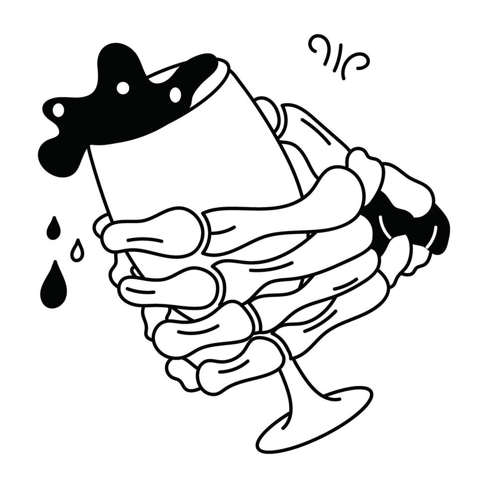 Trendy Holding Wine vector