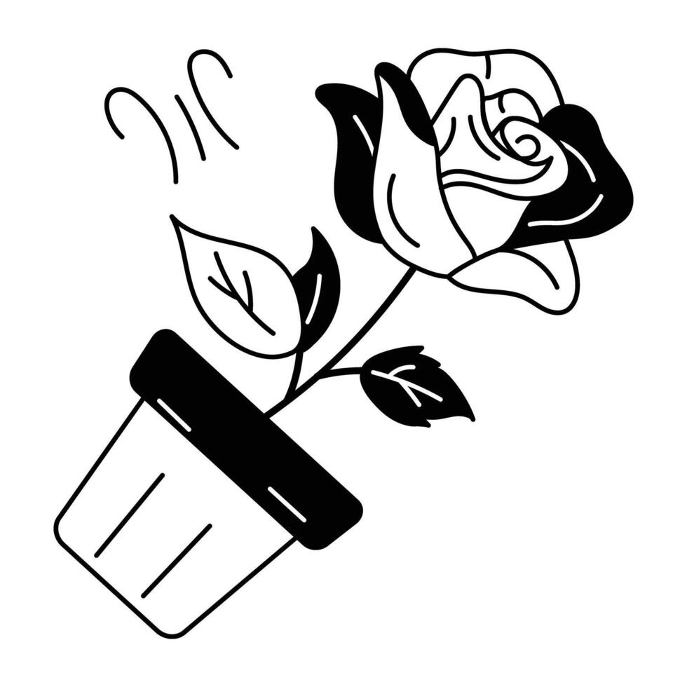 Trendy Rose Pot vector