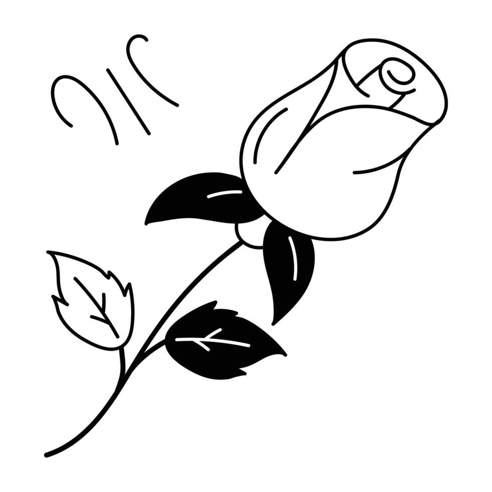 Trendy Perennial Rose vector