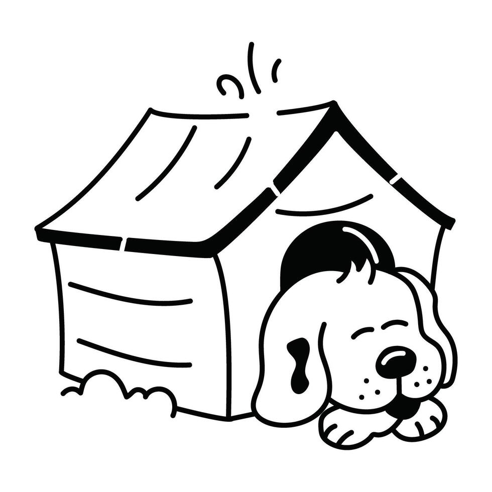 Trendy Dog Kennel vector