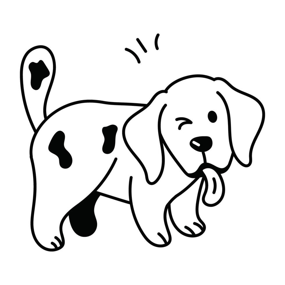 Trendy Silly Dog vector