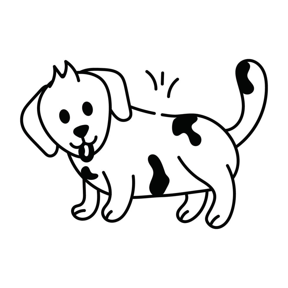 Trendy Little Dog vector