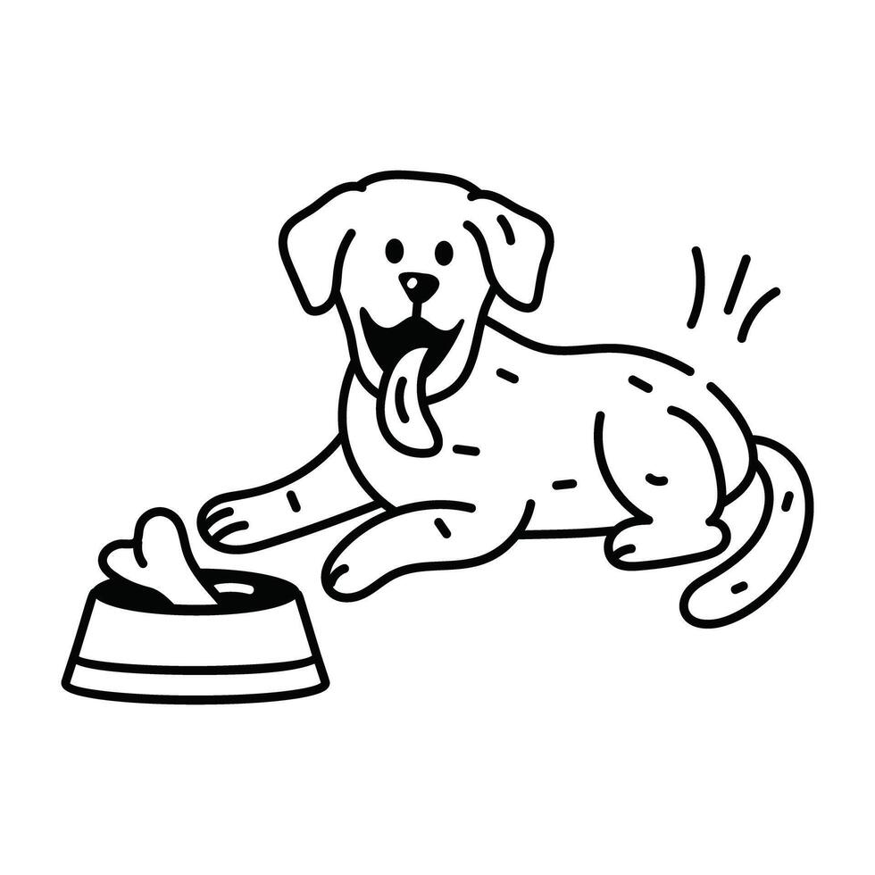 Trendy Dog Bowl vector