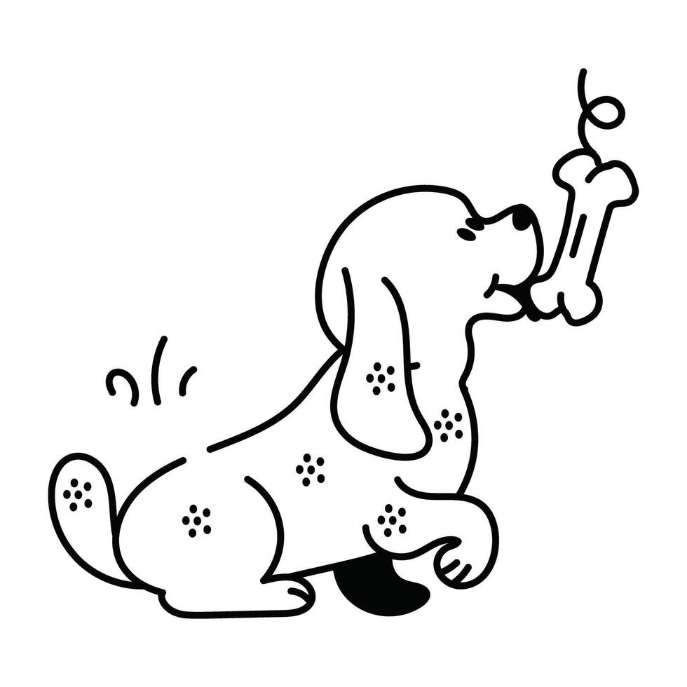 Trendy Puppy Bone vector