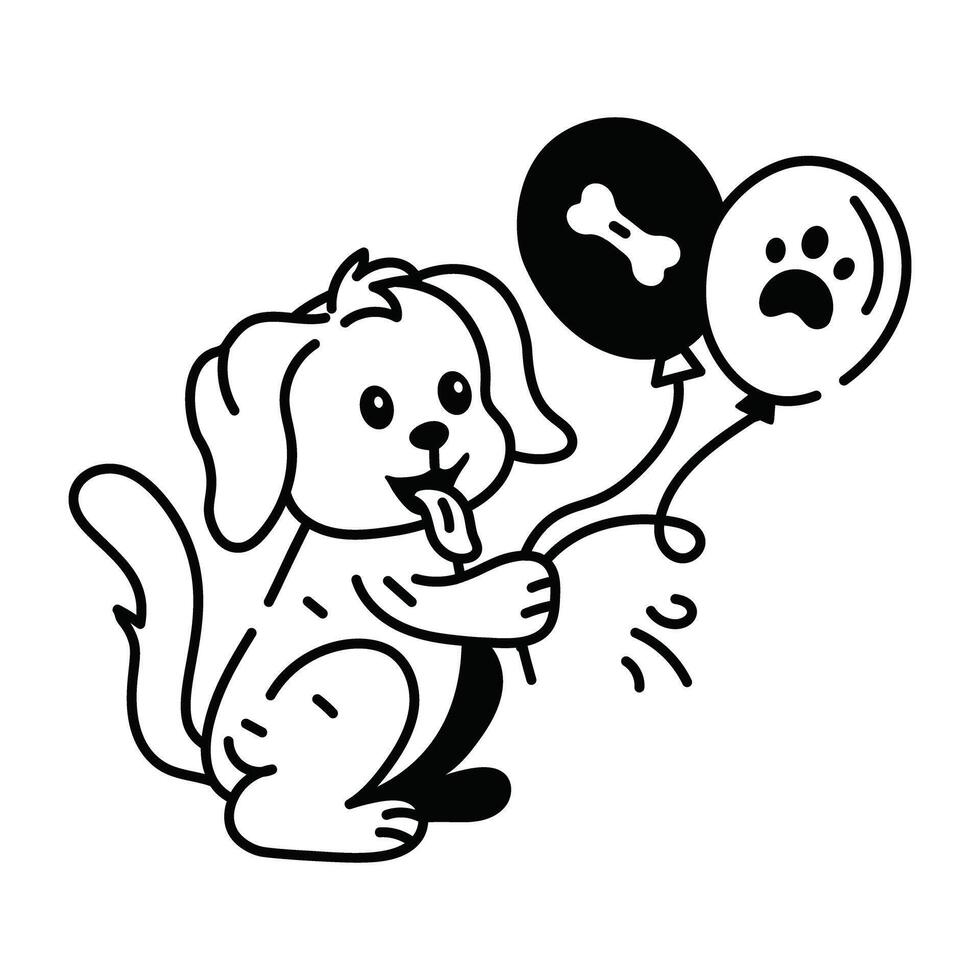 de moda perro globos vector