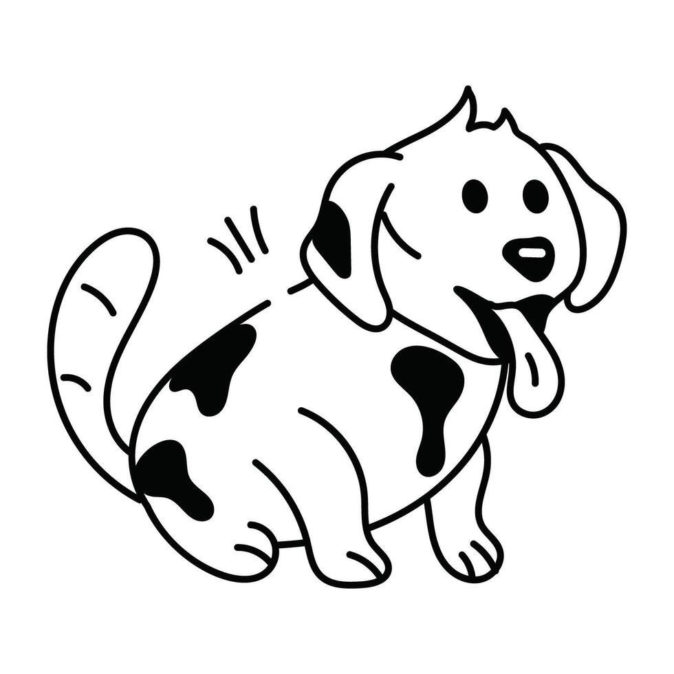 Trendy Playful Dog vector