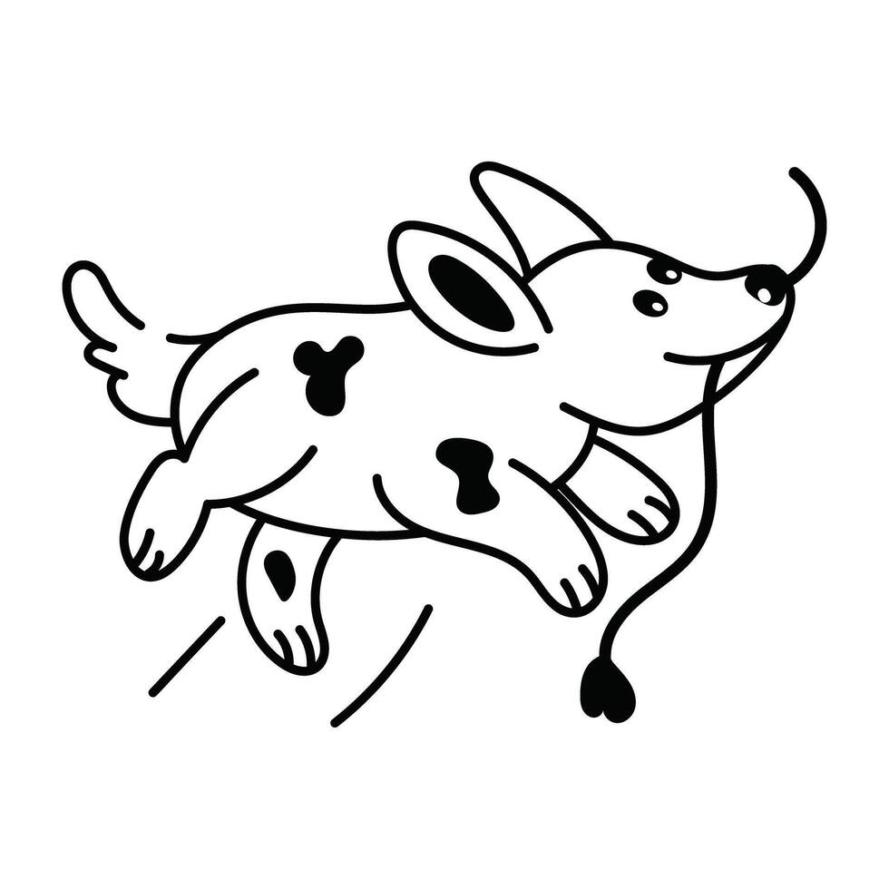 Trendy Playing Puppy vector