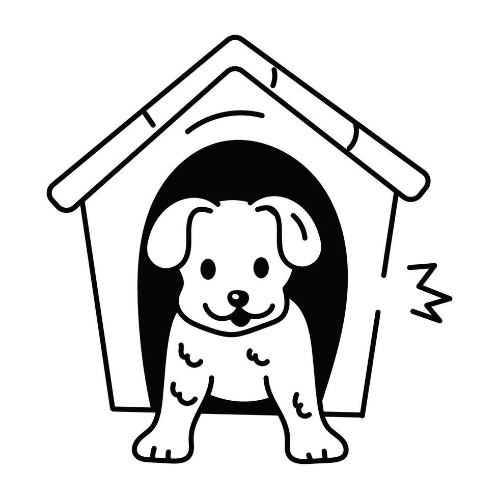 Trendy Dog House vector