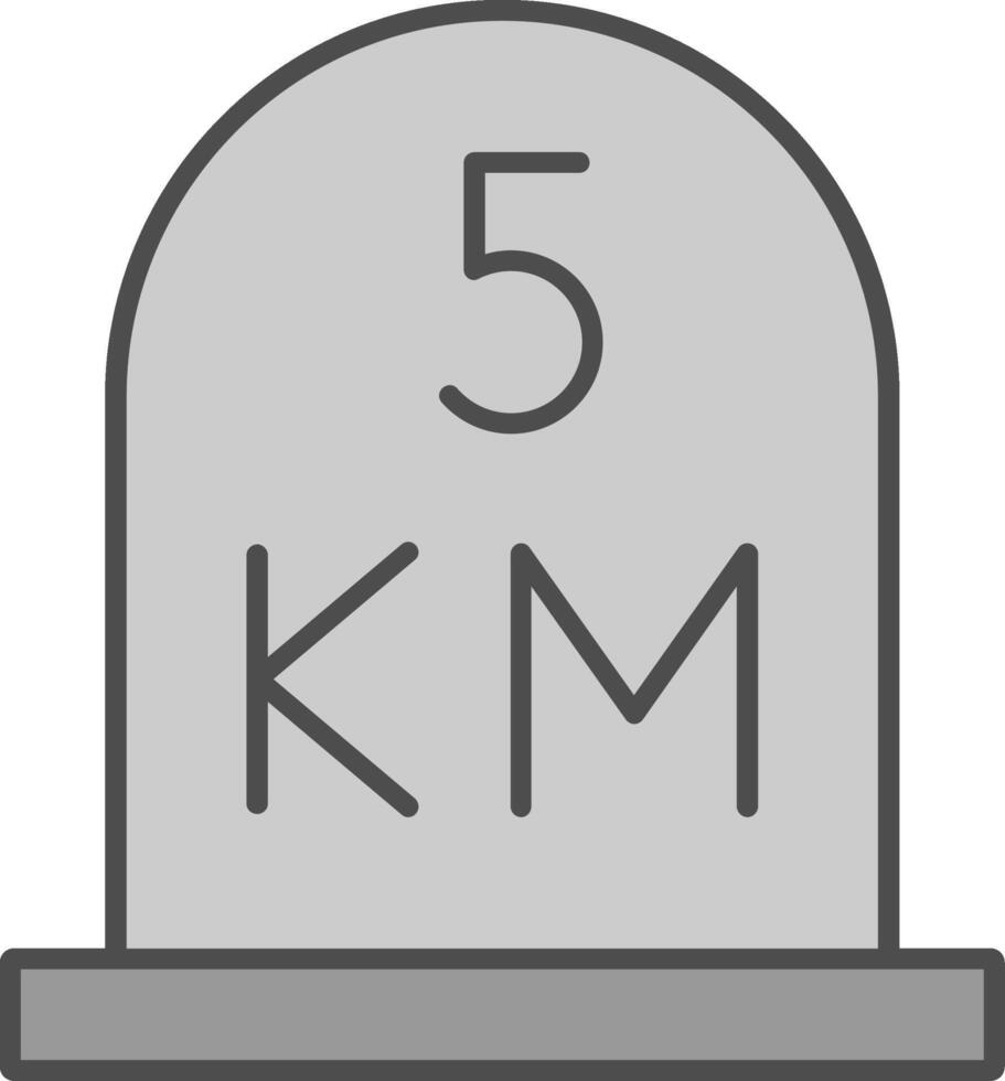 kilometer Line Circle Icon vector