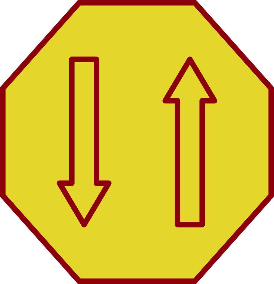 Two Way Line Two Color Icon vector