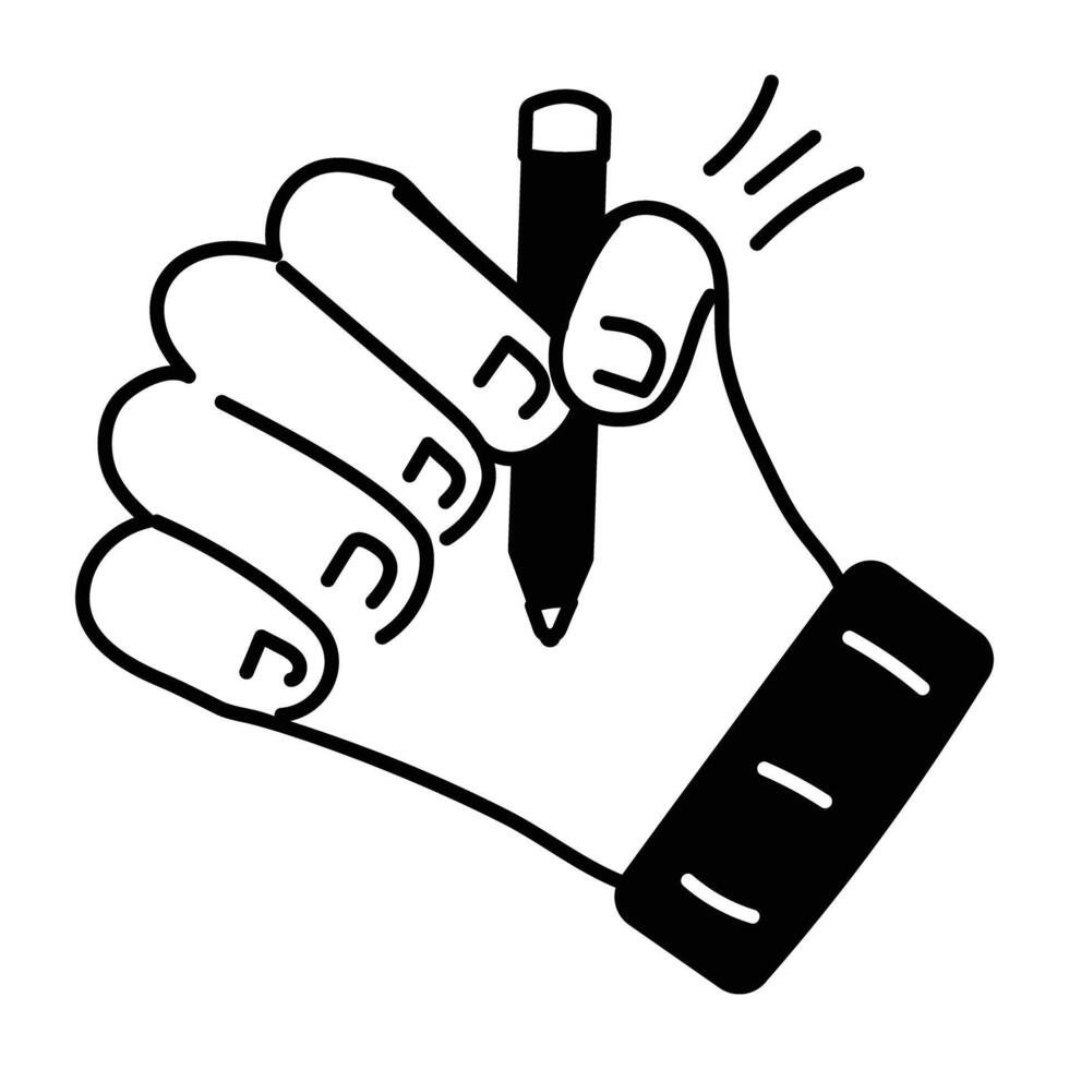 Trendy Writing Hand vector