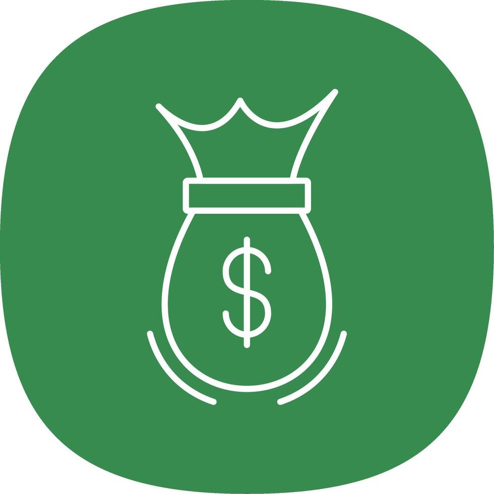 Money Bag Line Curve Icon vector