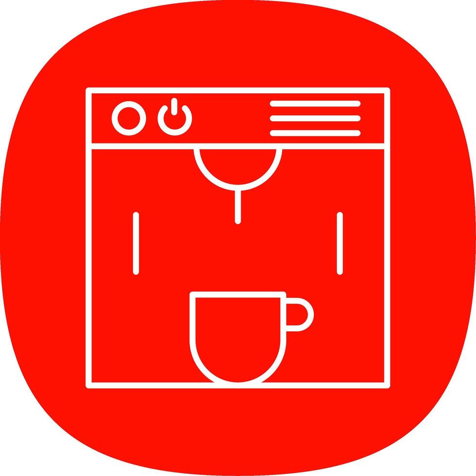 café fabricante línea curva icono vector