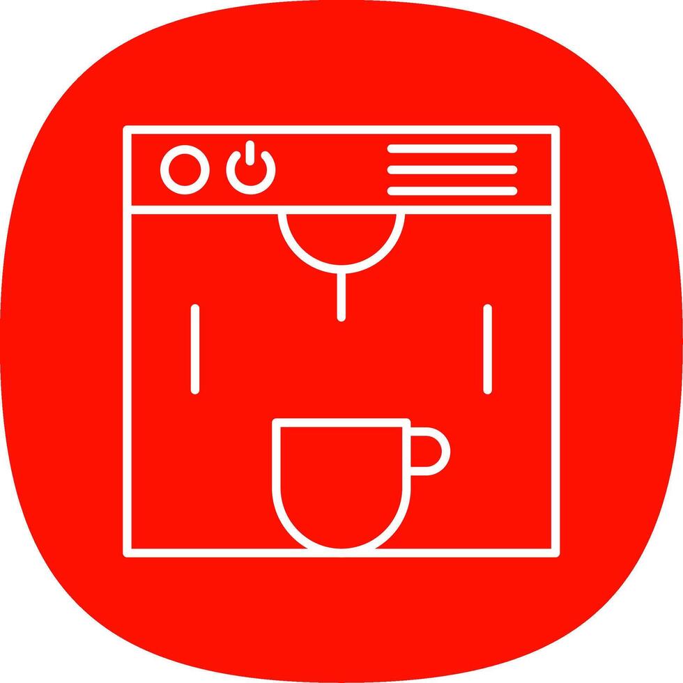 Coffe Maker Line Curve Icon vector
