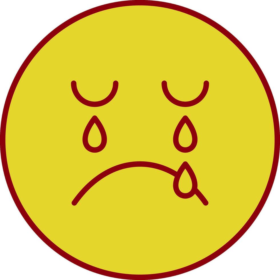 Crying Line Two Color Icon vector