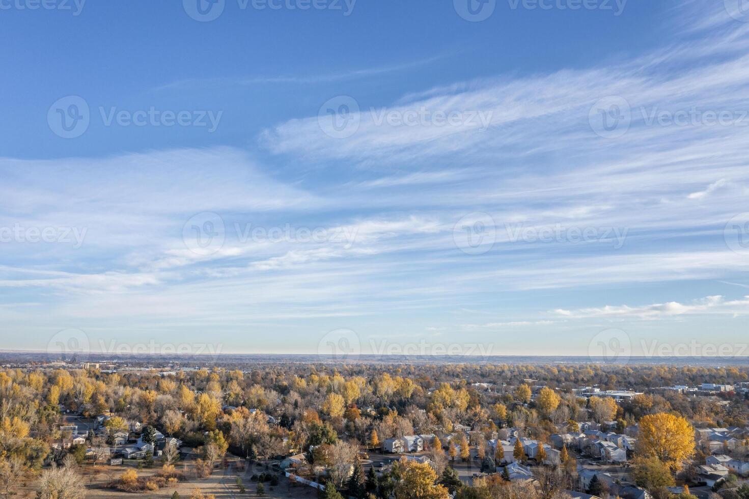 Fort Collins aerial view in fall scenery photo