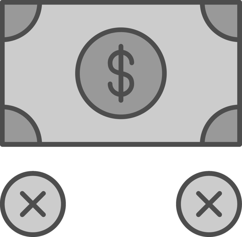 No dinero relleno icono vector