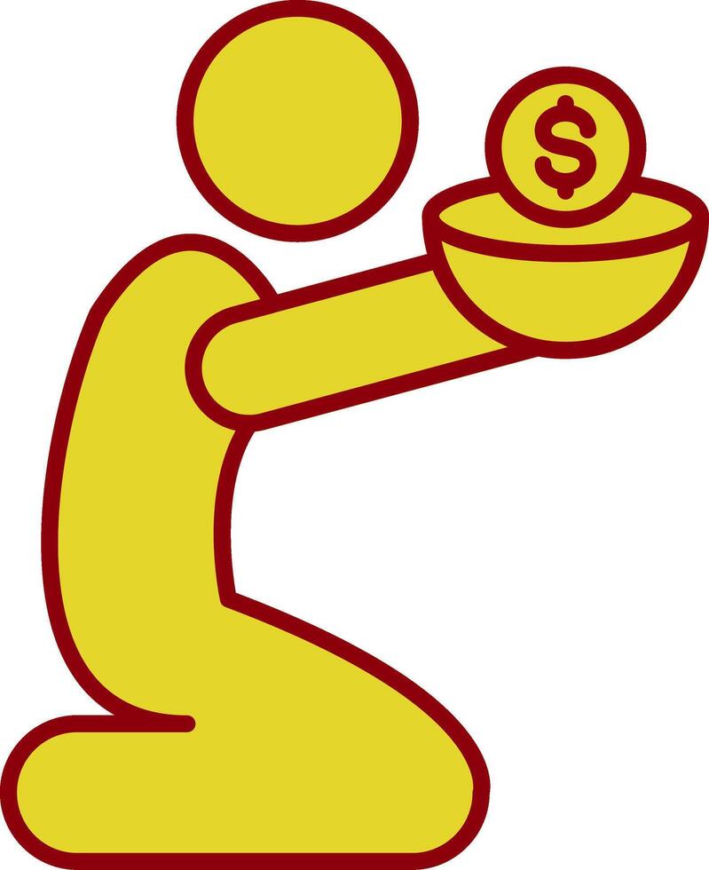Poverty Line Two Color Icon vector