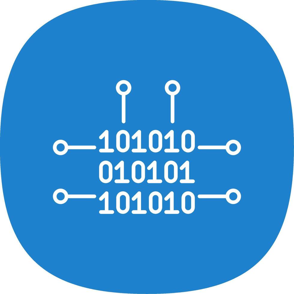 Binary Code Line Curve Icon vector