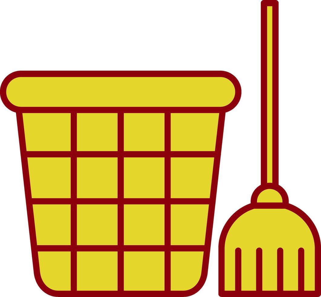 Mop Line Two Color Icon vector