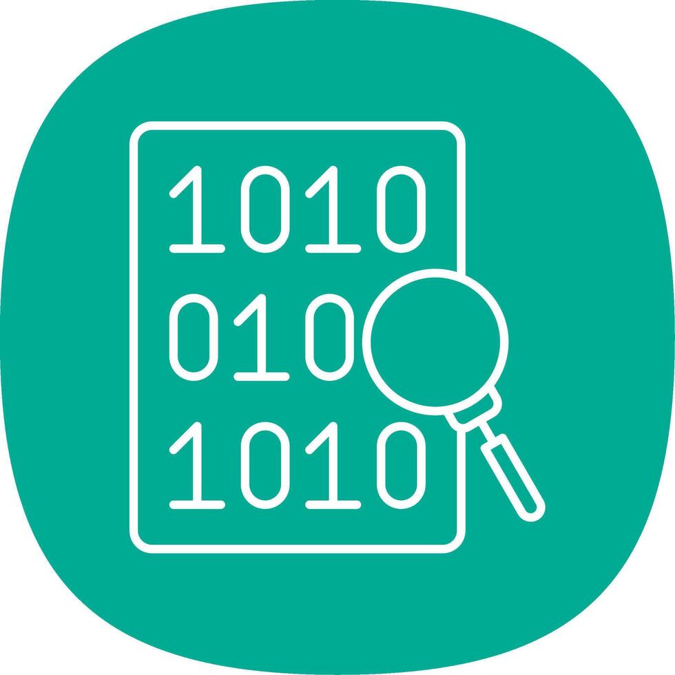 Code Search Line Curve Icon vector