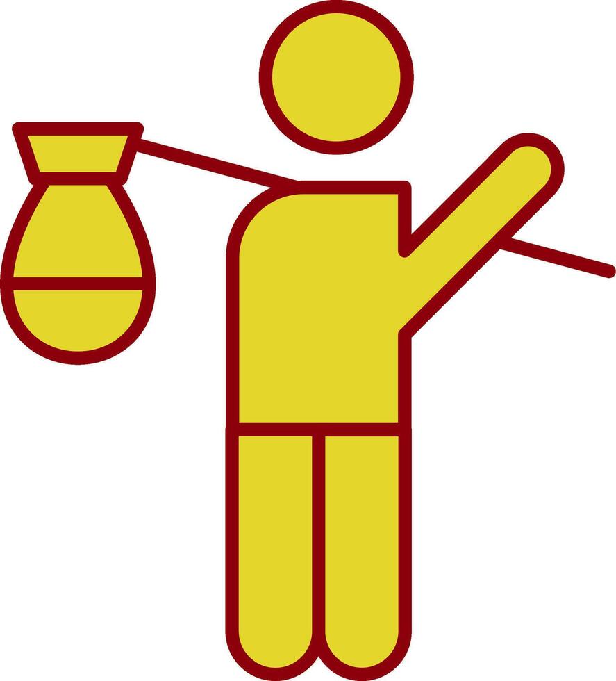 Refugee Line Two Color Icon vector