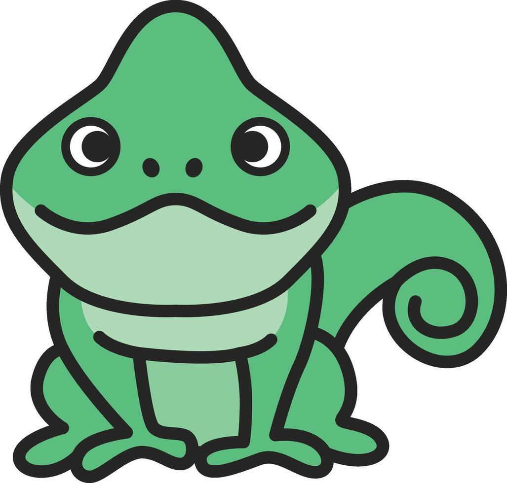 Cute cartoon chameleon vector