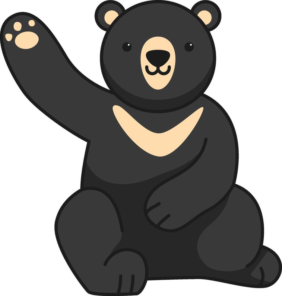 dibujos animados negro oso ilustración vector