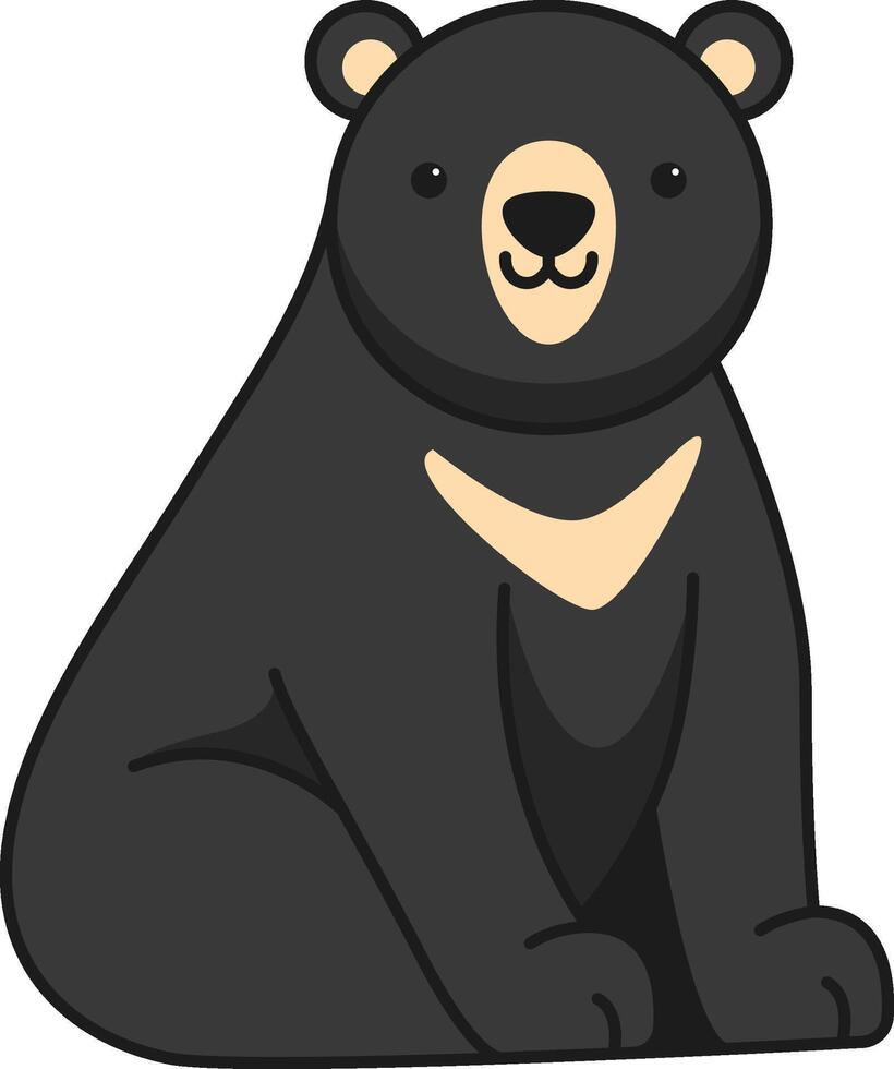 Cartoon Black Bear Illustration vector