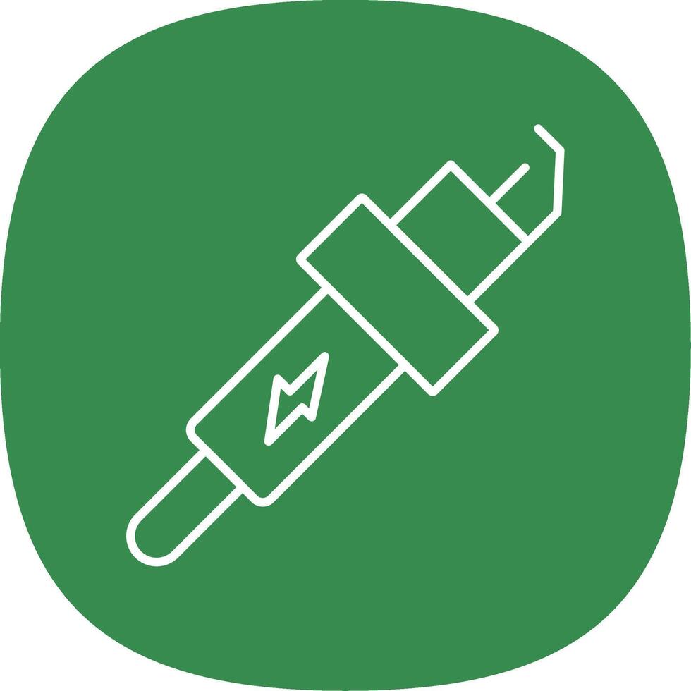 Spark Plug Line Curve Icon vector