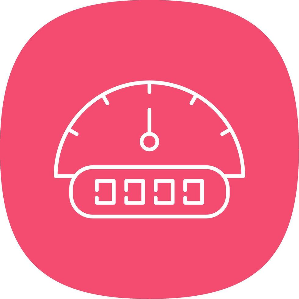 Tachometer Line Curve Icon vector