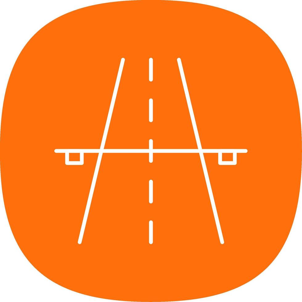 autopista línea curva icono vector