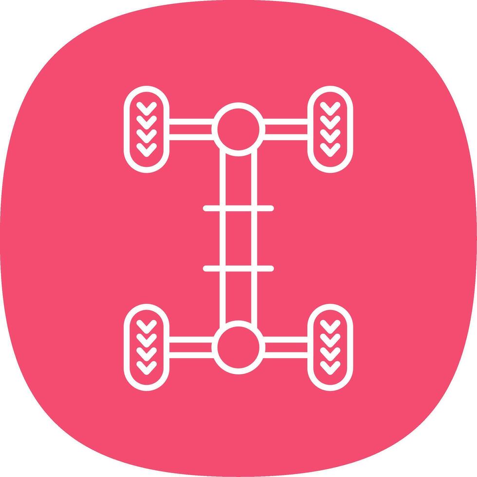 Chassis Line Curve Icon vector