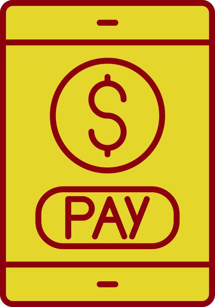 Mobile Payment Line Two Color Icon vector