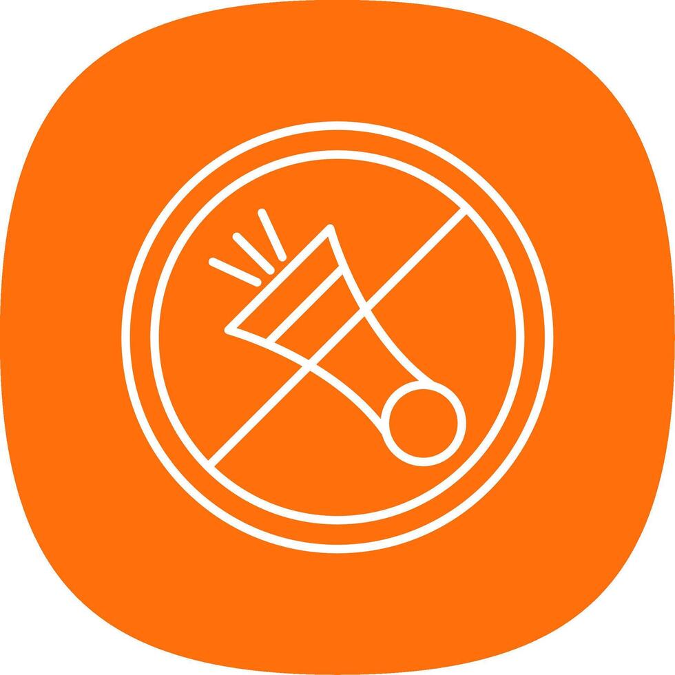 No Horn Line Curve Icon vector