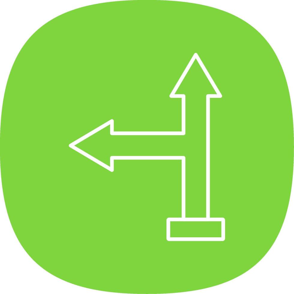 Go Left Line Curve Icon vector